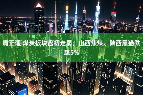 赢正通 煤炭板块盘初走弱，山西焦煤、陕西黑猫跌超5%