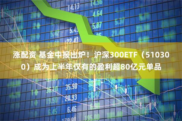 涨配资 基金中报出炉！沪深300ETF（510300）成为上半年仅有的盈利超80亿元单品
