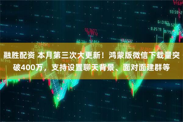 融胜配资 本月第三次大更新！鸿蒙版微信下载量突破400万，支持设置聊天背景、面对面建群等