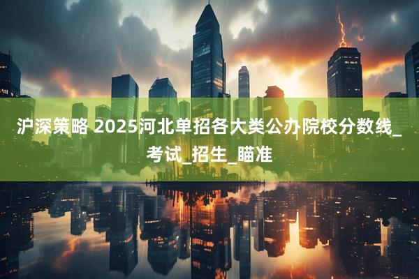 沪深策略 2025河北单招各大类公办院校分数线_考试_招生_瞄准